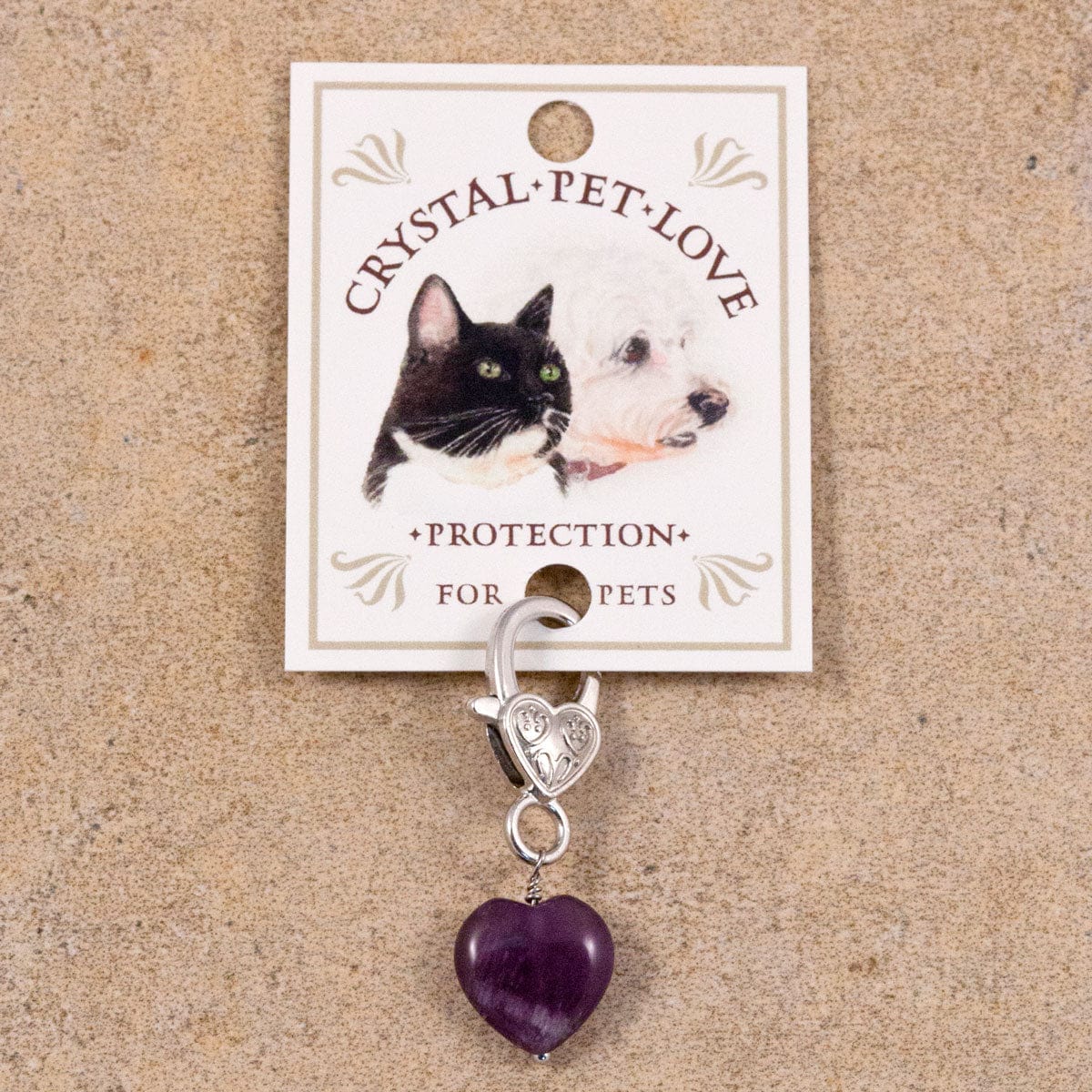 Healing Crystal Pet Charm Amethyst Pet Pendant- Protection、mySite、g9winljtr