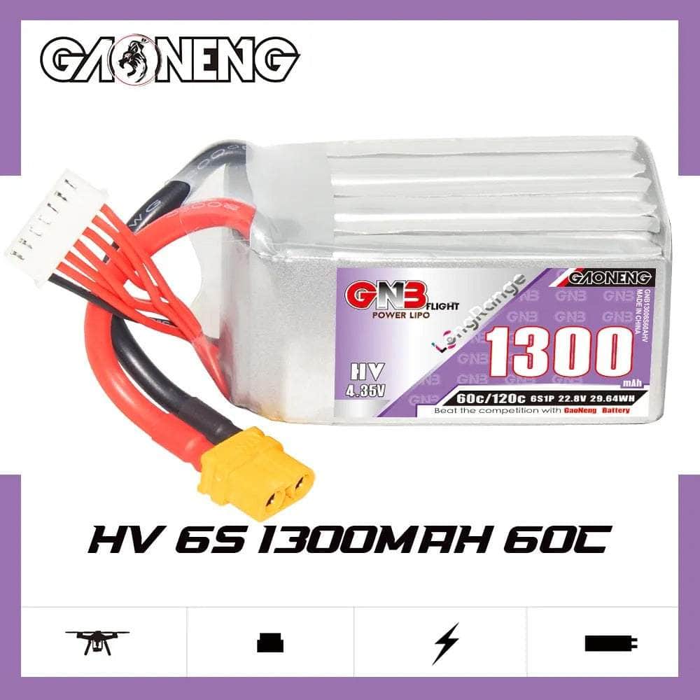  Gaoneng GNB 22.8V 6S 1300mAh 60C LiHV Battery - XT60、mySite、merchandisen