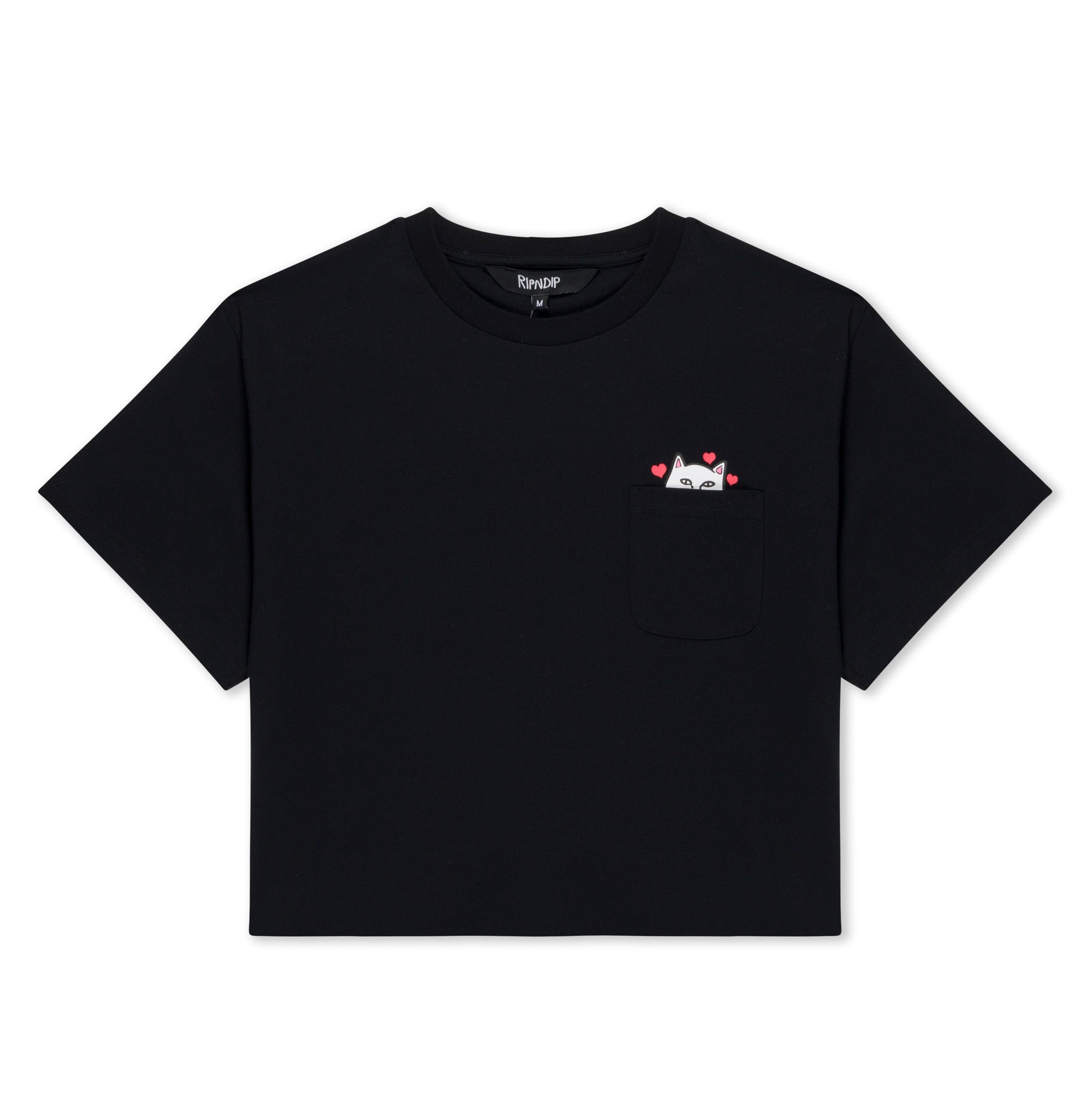  Nermal Loves Cropped Baby Pocket Tee (Black)、mySite、merchandisen