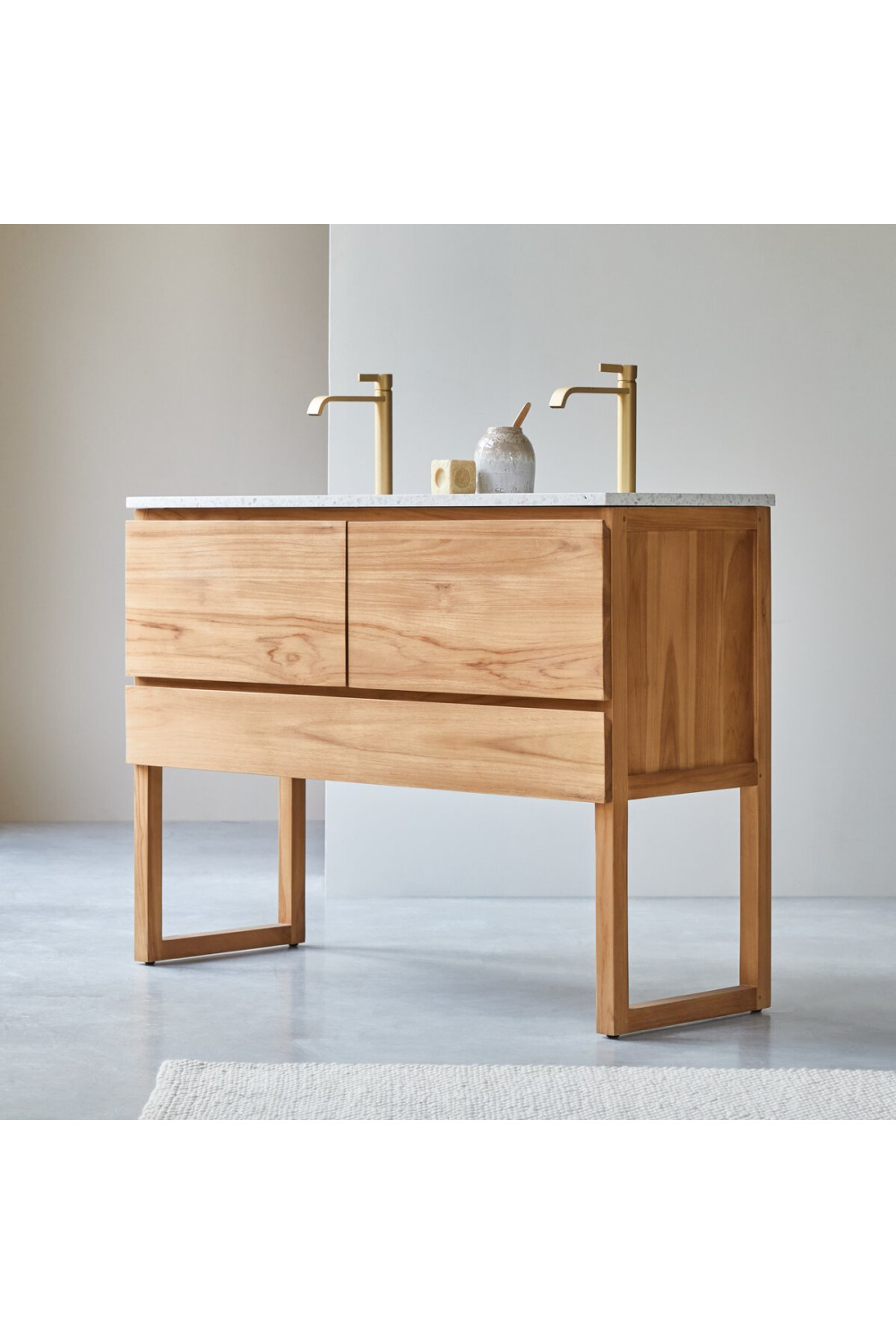 Teak And Terrazo Vanity Unit | Tikamoon Edgar、mySite、neckold