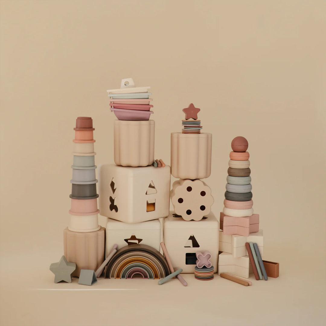  Mushie Coin & Tube Sorting Set - Cream Multi、mySite、merchandisen