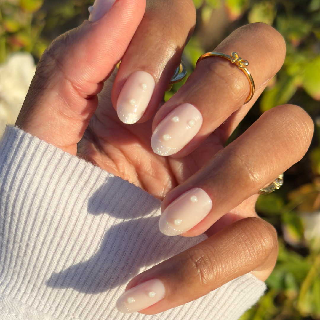 True Pearl French - Press-On | Medium | Oval、mySite、solidvoid