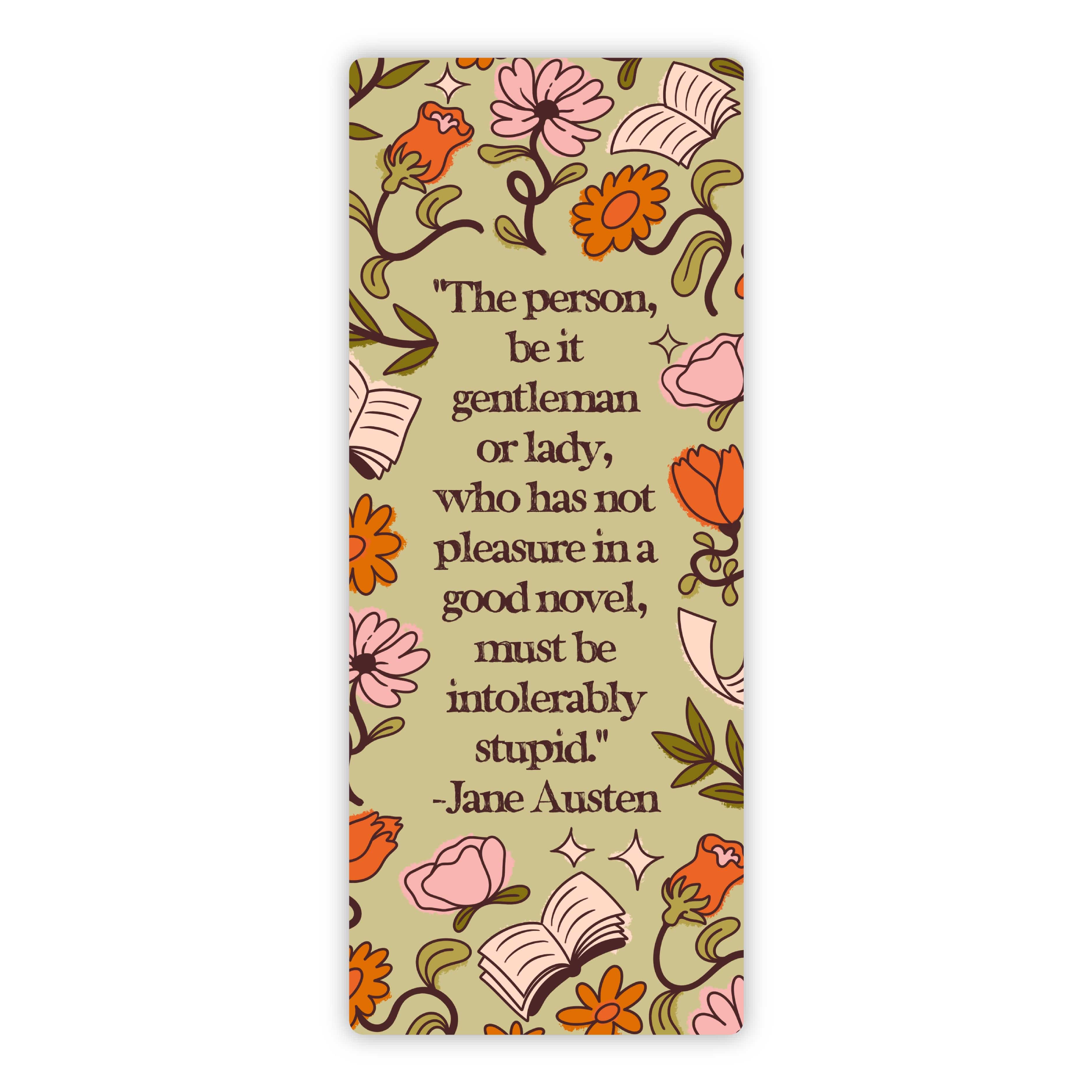  Jane Austen Quote Green Bookmark Sticker、mySite、ghnorth