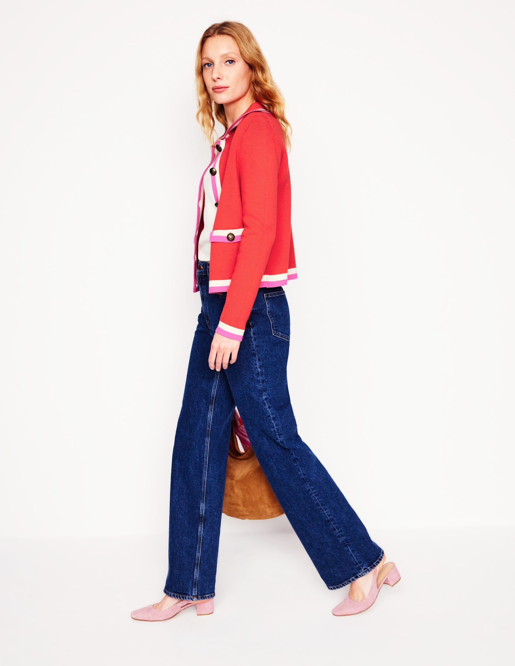  Holly Collared Knitted Jacket-Strawberry Tart Red、mySite、ashleygrahame