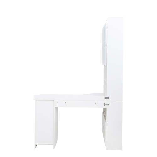 Home Office Computer Desk with Hutch, Antiqued White finish、、casual