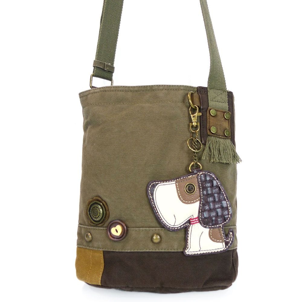 PATCH CROSSBODY BAG with Choice of Keychains, Toffy Dog Charm by Chala、mySite、g9winljtr