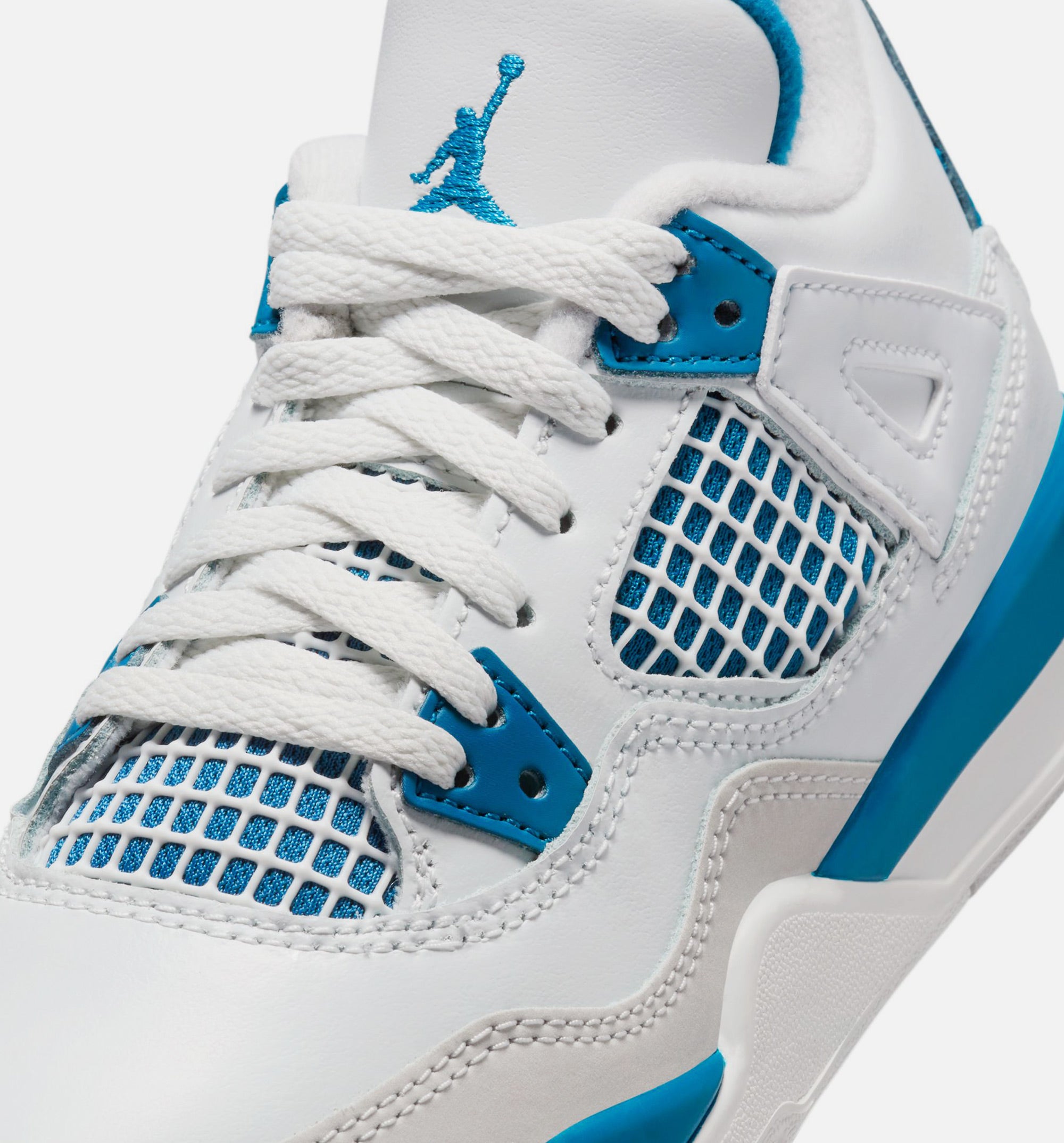 Air Jordan 4 Retro Industrial Blue Preschool Lifestyle Shoe - Off White/Industrial Blue/Neutral Grey、mySite、dreamappss