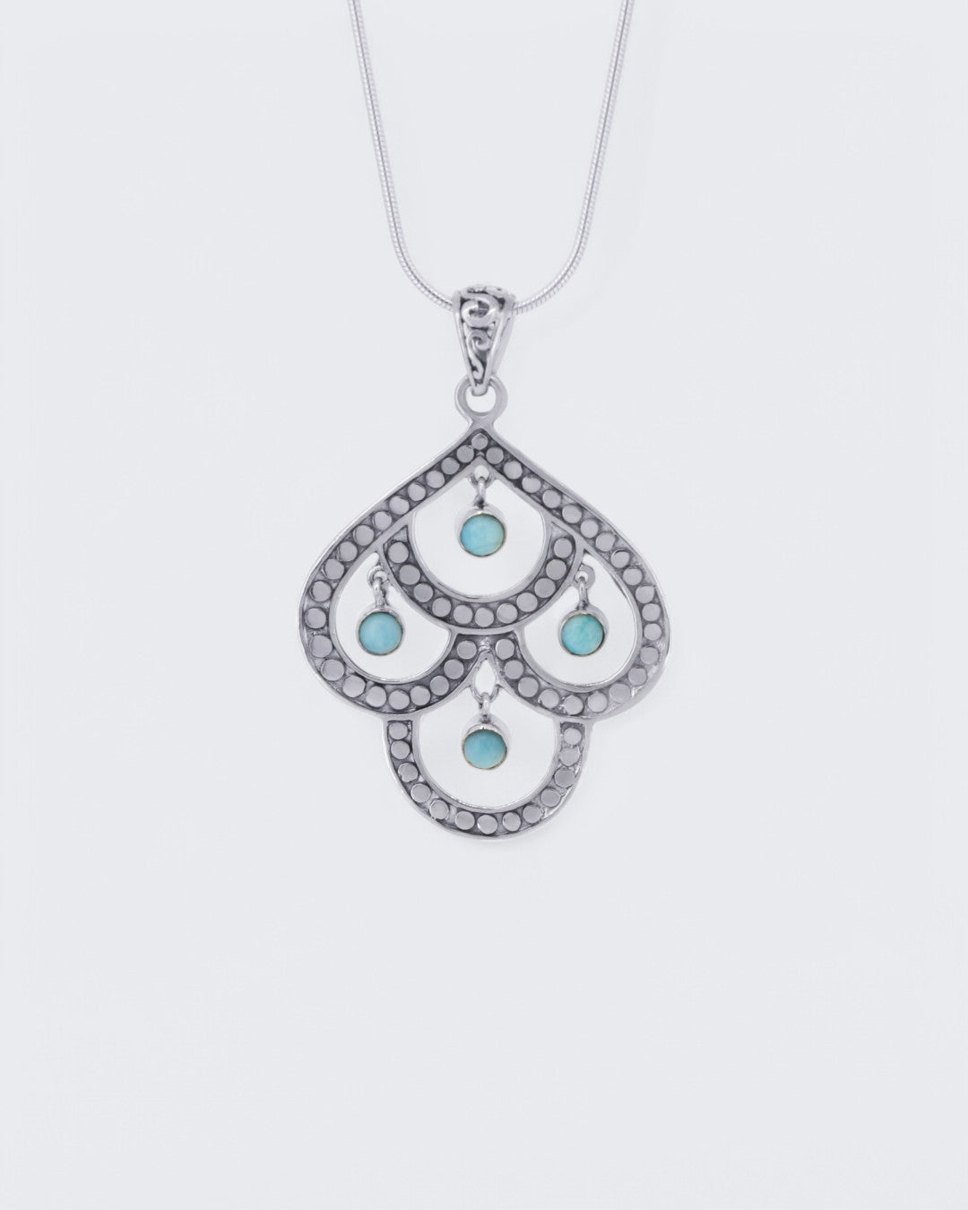 Sterling Silver Multi-Loop Larimar Pendant、mySite、topwebapps