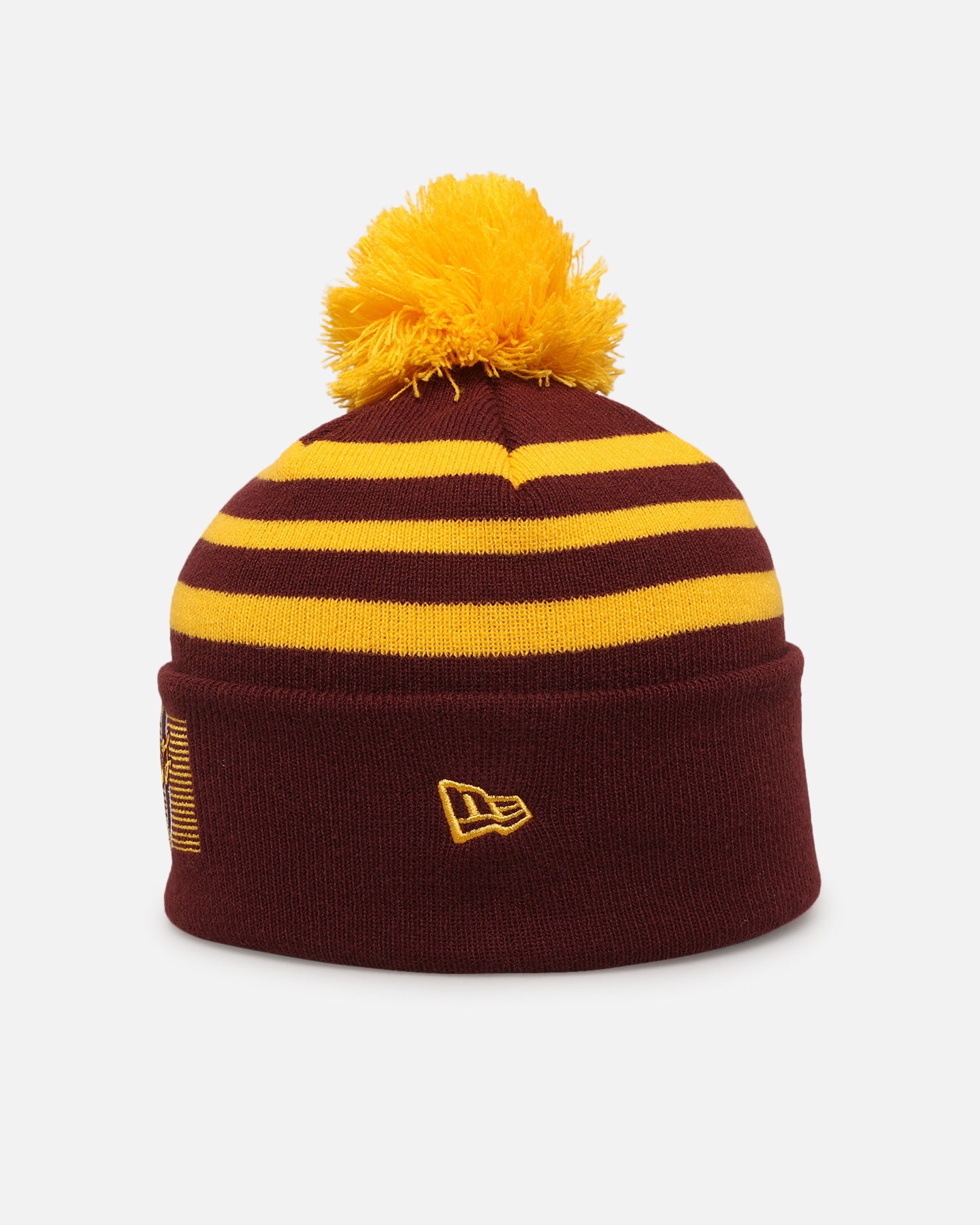 New Era Brisbane Broncos 'NRL 2025 Collection' Knitted Badged Beanie Official Team Colour、mySite、zt4zffjzw