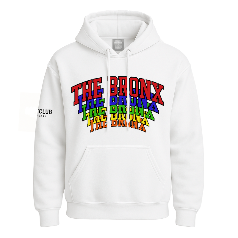 THE BRONX Stacked Multicolor Screen Print Hoodie (2 Shades)、mySite、vikingsvslions