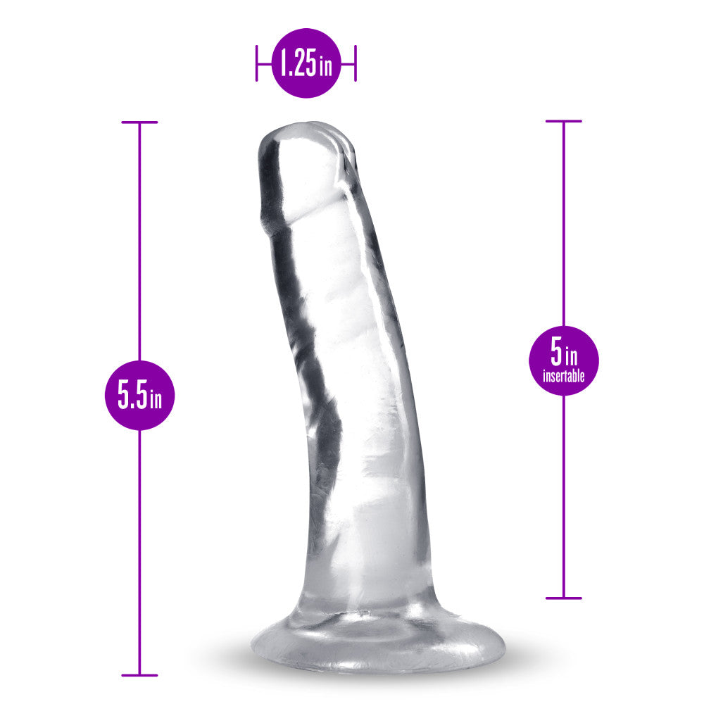 B Yours Plus By Blush® | Hard N’ Happy Realistic G-Spot Clear 5.5-Inch Long Dildo With Suction Cup Base、mySite、bottomscart