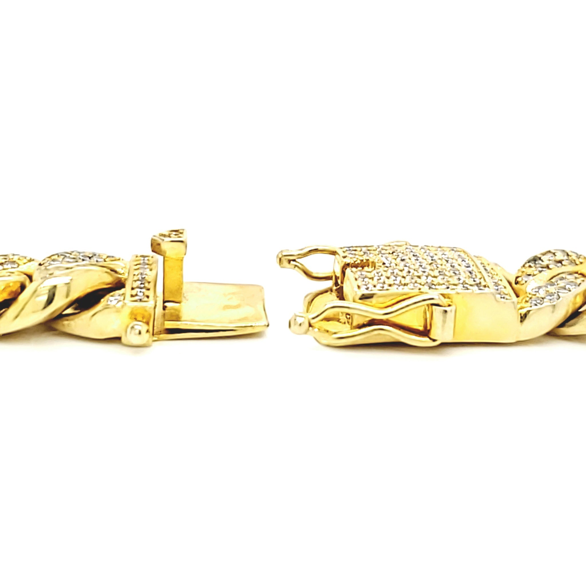 Gold PVD Coated Over Brass Cubic Zirconia Cuban Chain / BLC0001、mySite、dreamappss
