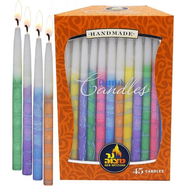 Colorful Swirl Handmade Decorated Hanukkah Candles、mySite、topwebapps