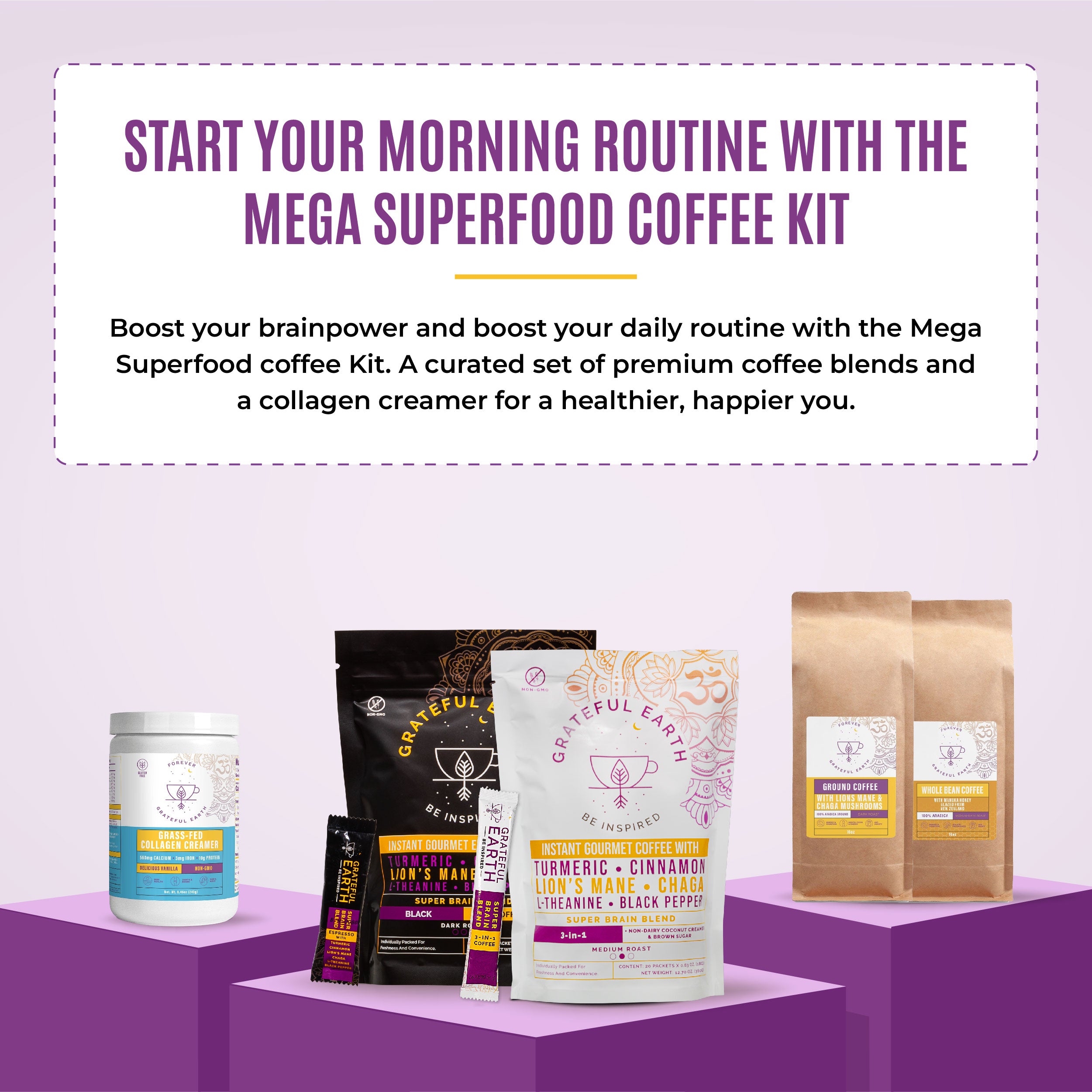 Mega Superfood Coffee Kit + Free Collagen Creamer - Super-Sized Superfoods for Super Days、mySite、gigharbornorthrealestate
