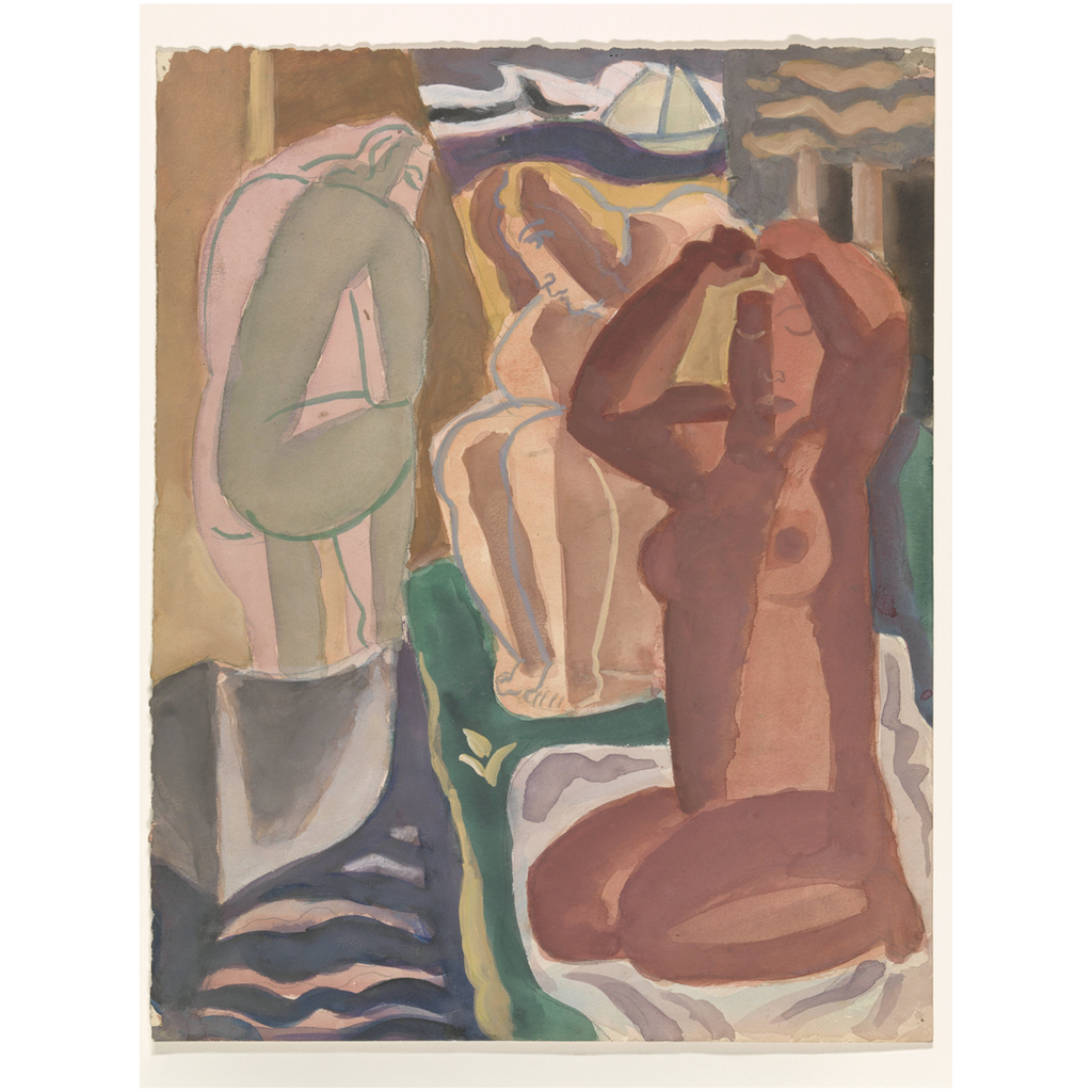 Two Bathing Women Earth Tone Vintage Leo Gestel Art Print、mySite、gigharbornorthrealestate