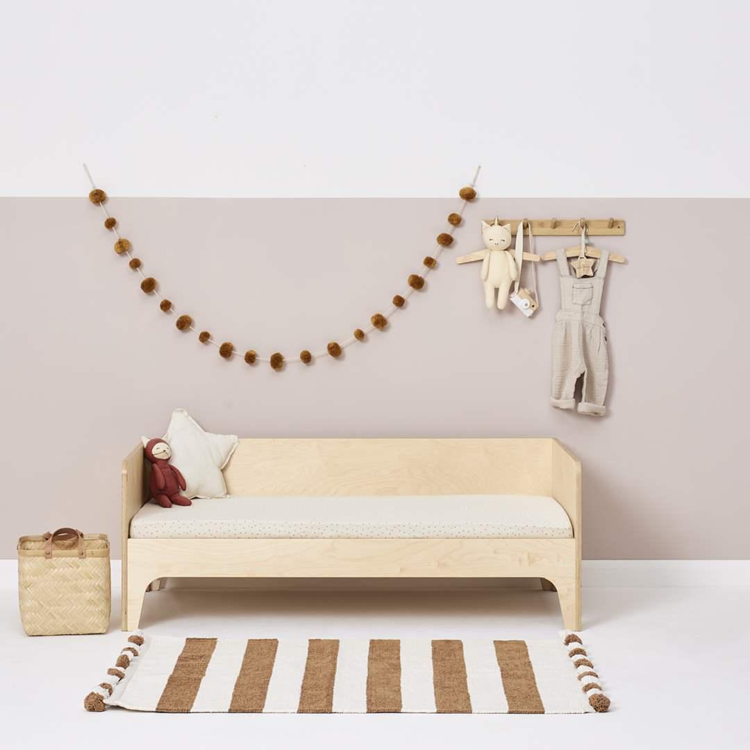  The Little Green Sheep Organic Cot & Cot Bed Fitted Sheet - Linen Rice、mySite、merchandisen