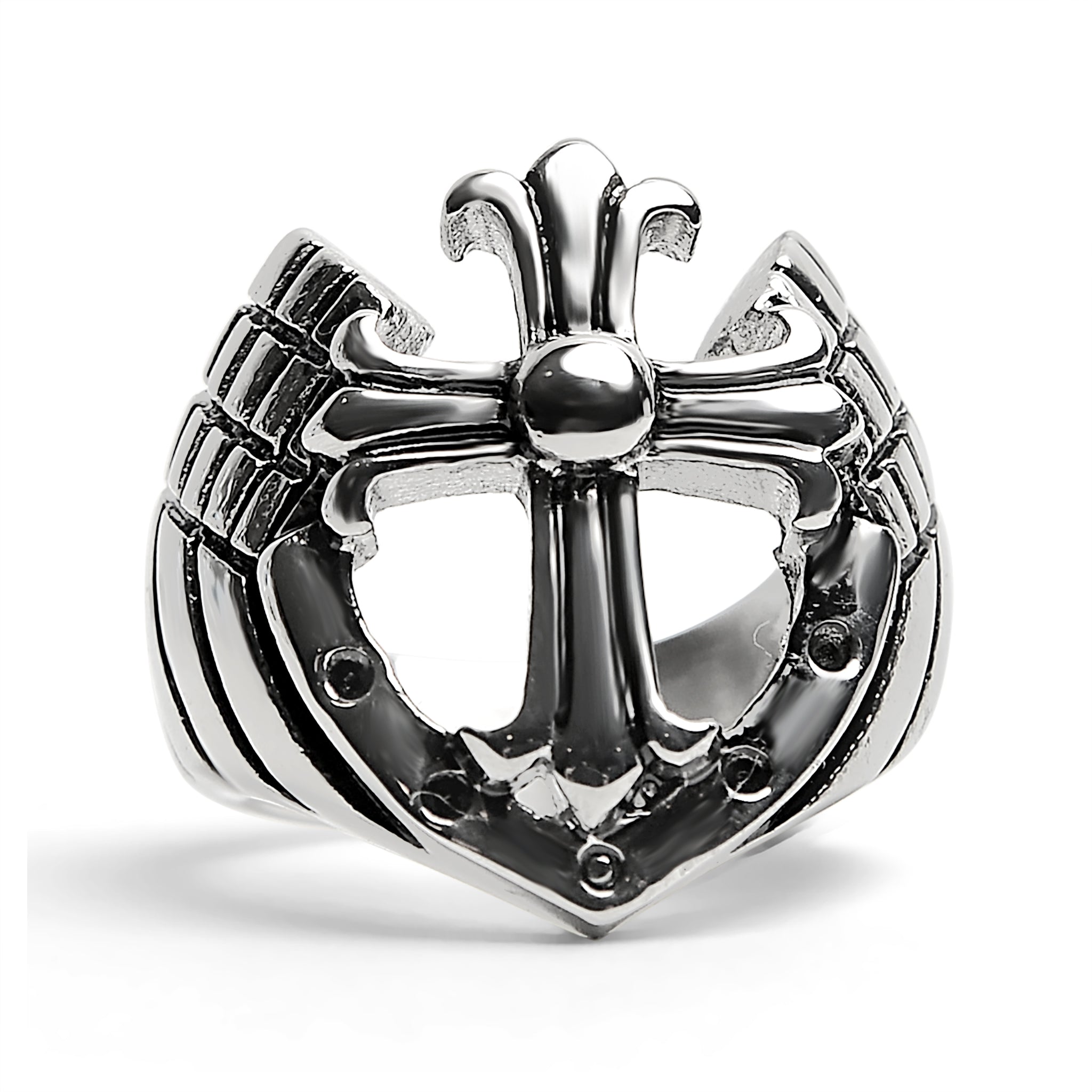 Detailed Cutout Cross Stainless Steel Ring / SCR4018、mySite、dreamappss