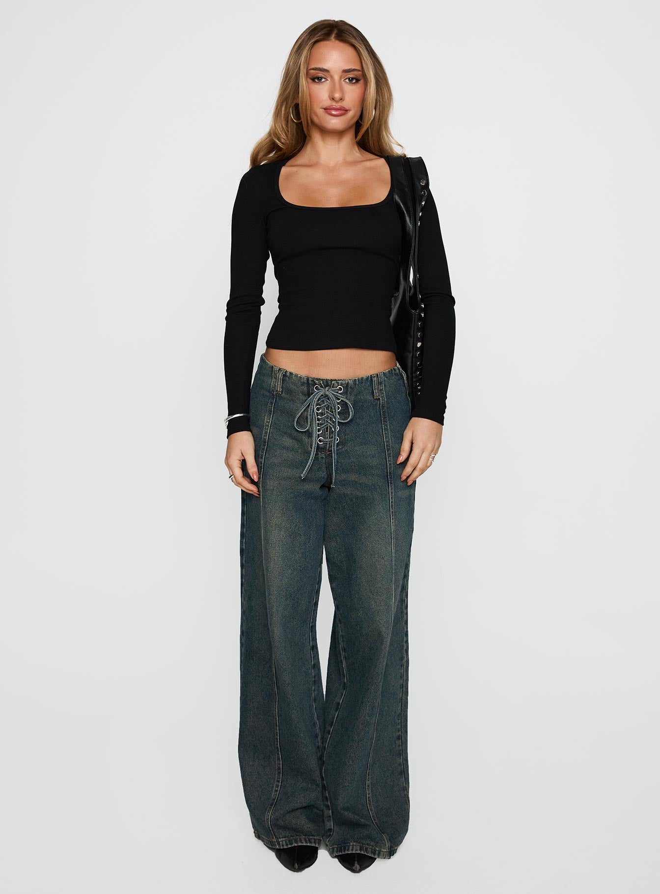 Baseline Rib Long Sleeve Top Black、mySite、solidvoid