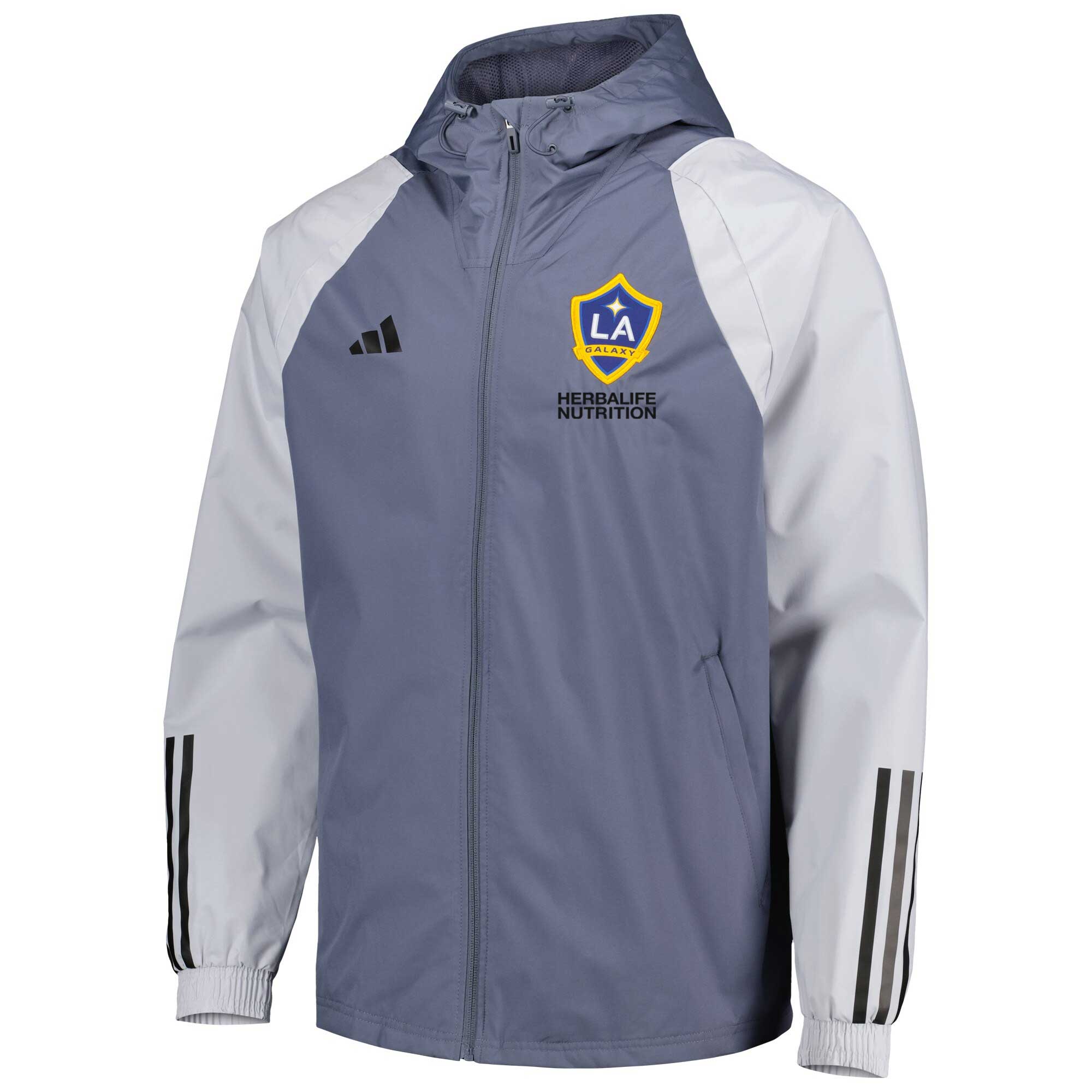 adidas Men's LA Galaxy Tiro 23 All-Weather Raglan Hoodie Grey、mySite、bottomscart