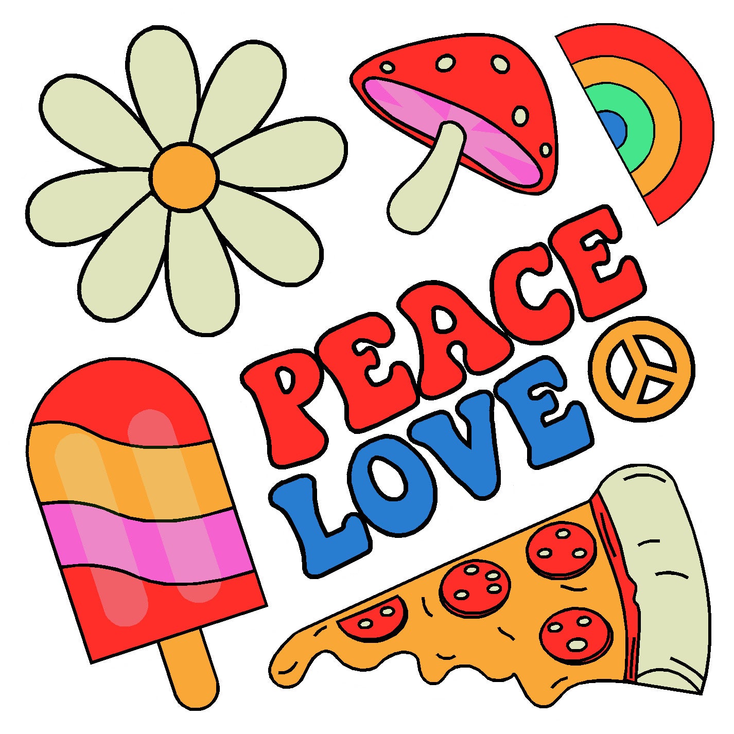  Peace Love Vinyl Sticker Decal Set、mySite、ghnorth