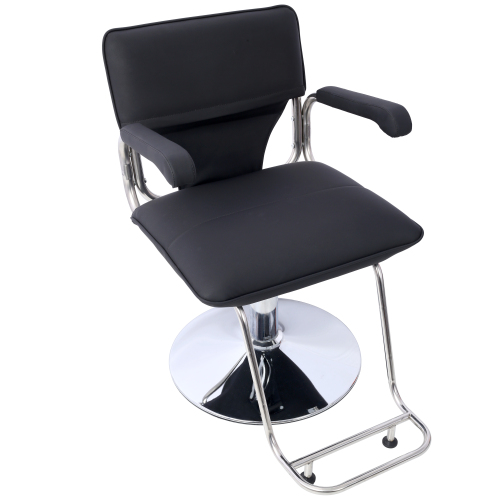 Stainless steel frame,Fashion style Hair Salon Chair Styling Heavy Duty Hydraulic Pump Barber Chair Beauty Shampoo Barbering Chair for Hair Stylist Women Man,with Barber Cape (Black)、、casual