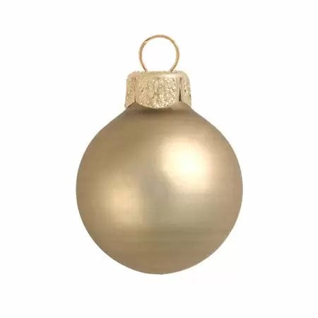 3.25 Glass Christmas Ornaments - Box of 4 Gold Matte、mySite、g9winljtr