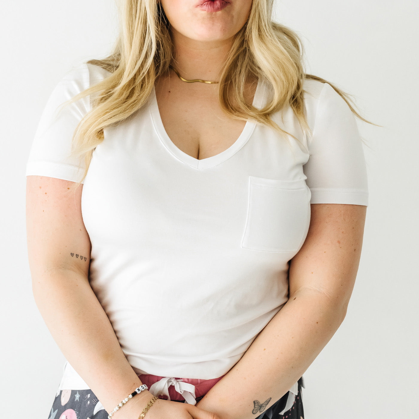 Bright White Women's Perfect Pocket Tee、mySite、g9winljtr