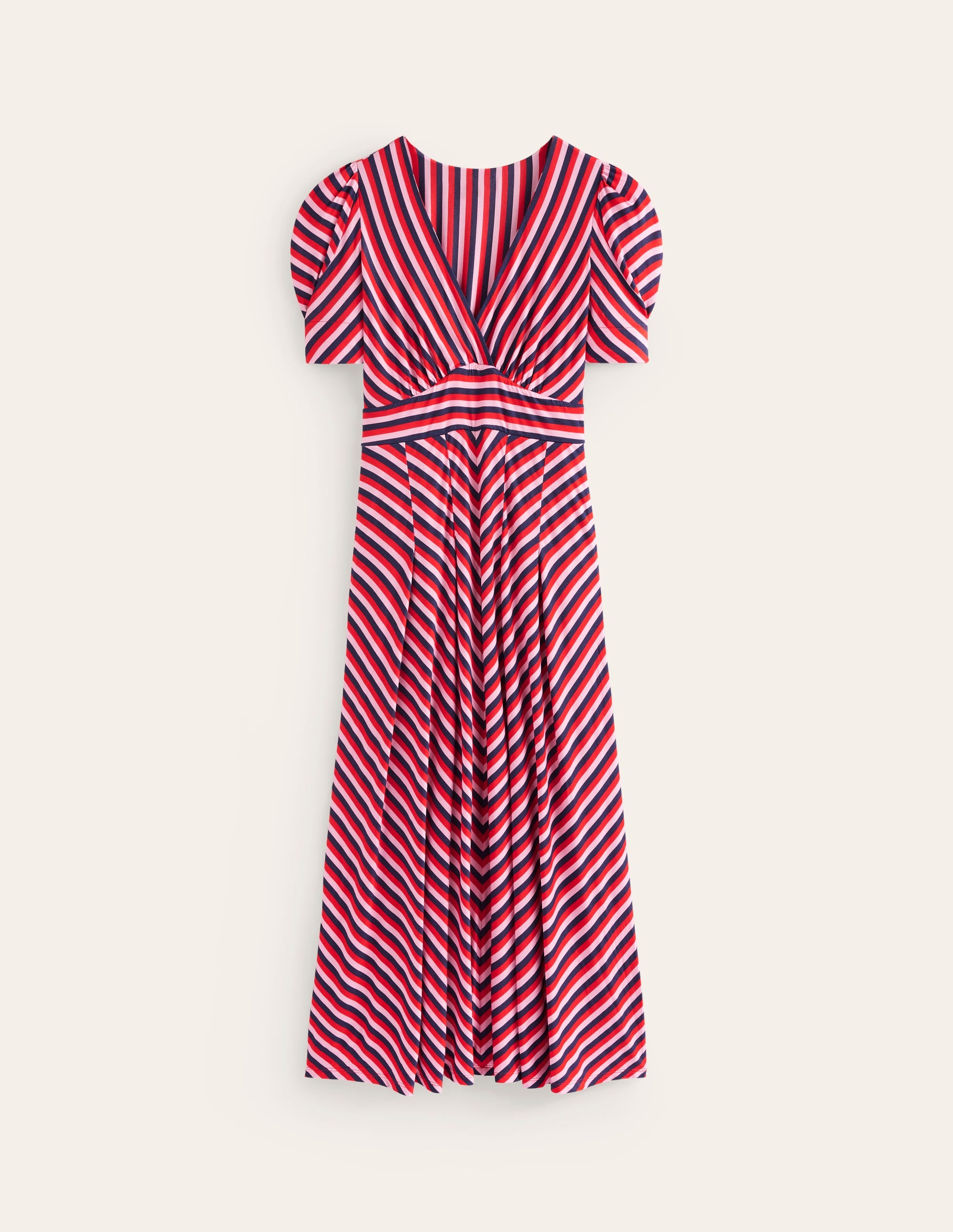  Kristen Pleated Jersey Dress-Rouge, Lilac Stripe、mySite、ashleygrahame