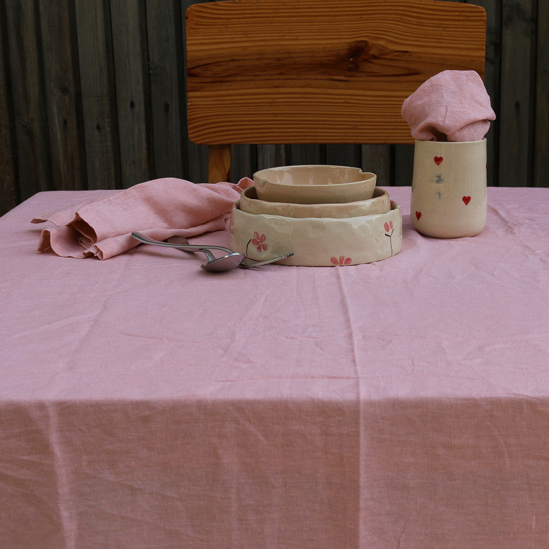 Pure Linen Table Napkins | Set of 6 | Dusty Pink、mySite、camillekostekn