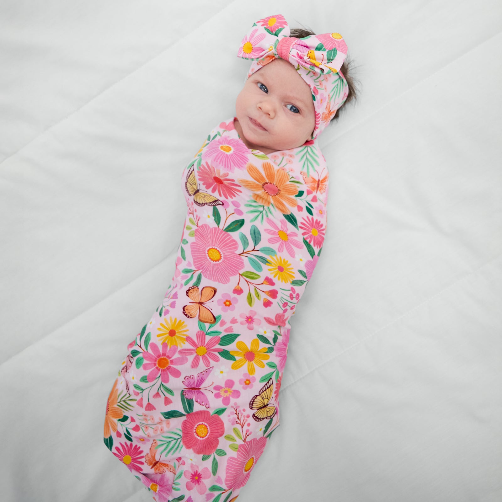  Butterfly Blooms Swaddle & Luxe Bow Headband Set、mySite、layawaytickets