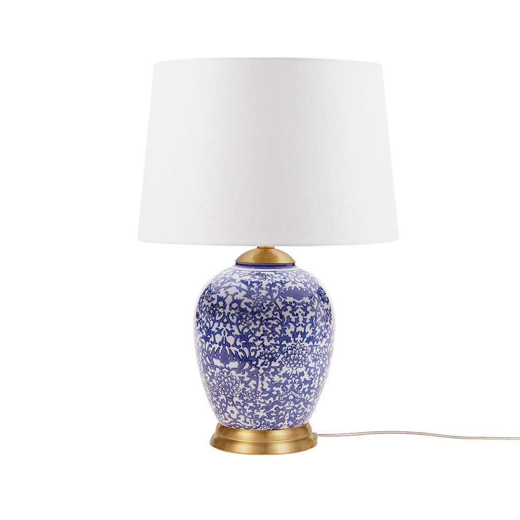 Blue Ceramic Ginger Jar Table Lamp、mySite、g9winljtr