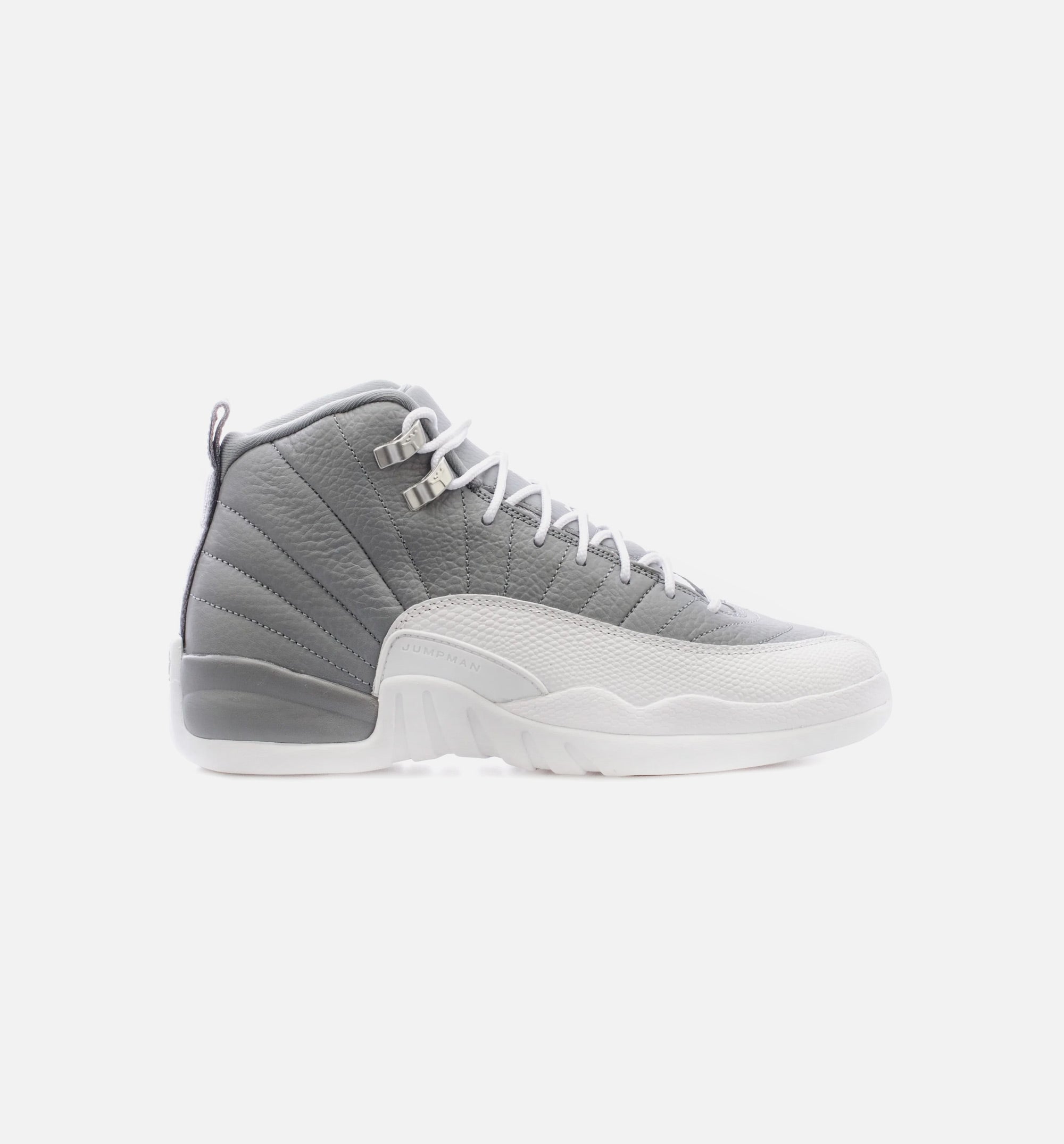 Air Jordan 12 Retro Stealth Grade School Lifestyle Shoe - White/Grey Free Shipping、mySite、dreamappss