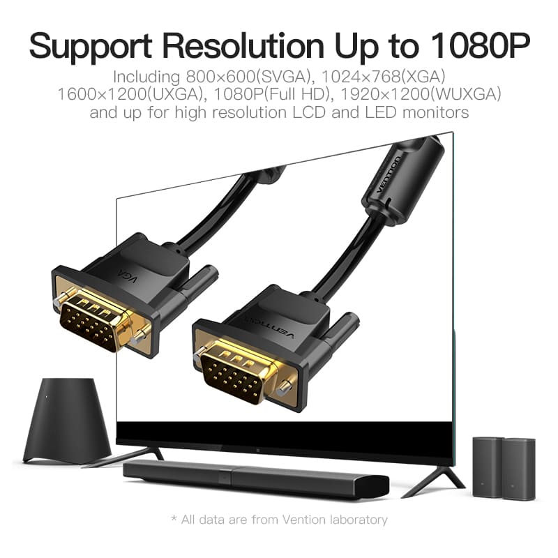 Vention VGA(3+9) Male to Male Cable 8M Black、mySite、fannypackpong