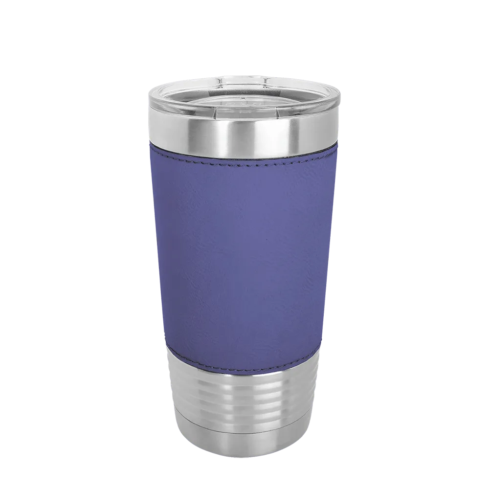 Polar Camel 20 oz. Laserable Leatherette Tumbler w/ Clear Lid、mySite、noshort