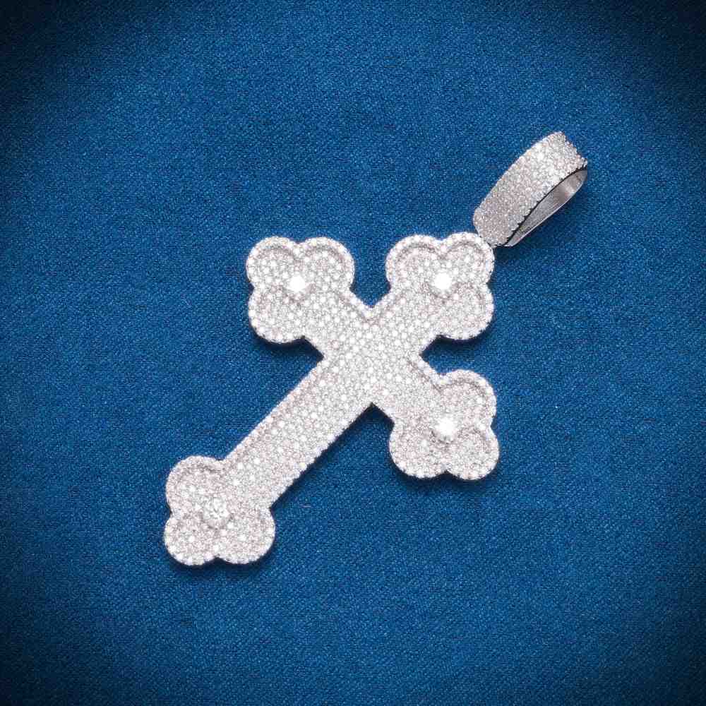Moissanite Clover Cross Pendant 14K Gold、mySite、hinf8tx79