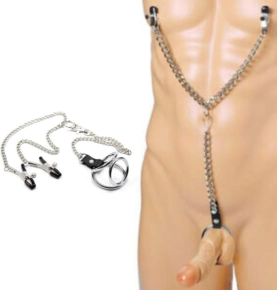 Rimba Triple Cock Ring With Nipple Clamps & Chain | BDSM、mySite、bottomscart