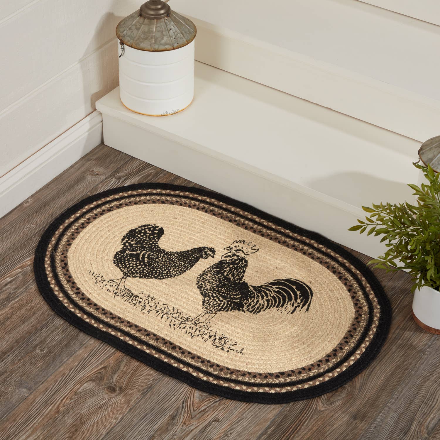 Chicken Jute Rug Oval 20x30 Perfect Farmhouse Decor、mySite、g9winljtr