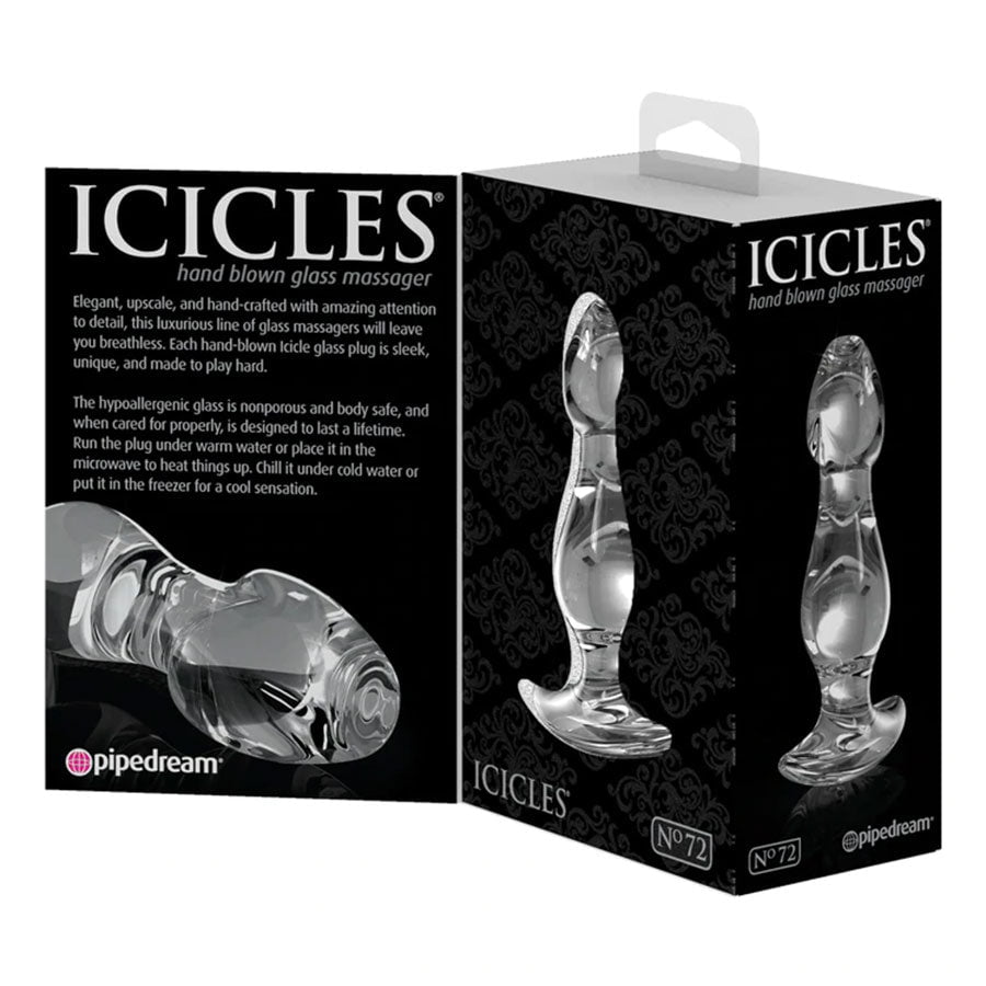 Icicles No. 72 Clear Glass Anal Plug for Men by Pipedream Products、mySite、bottomscart