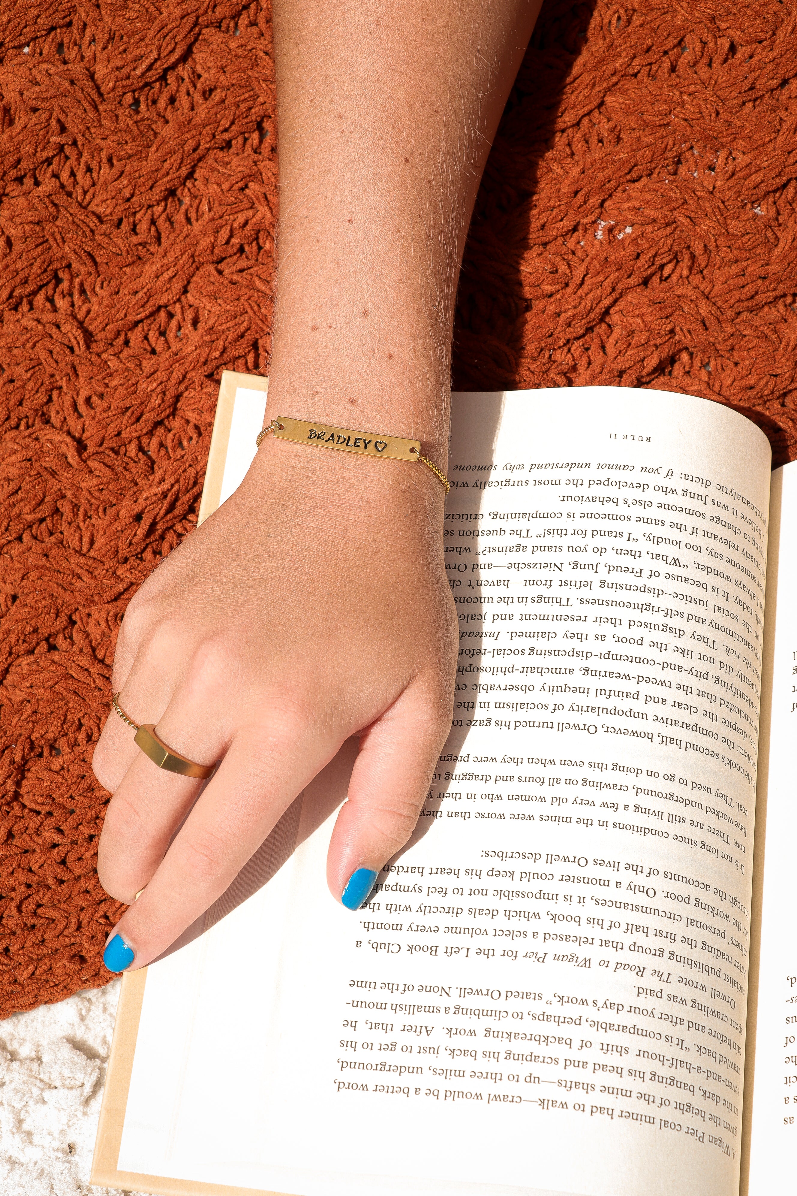 18K Gold PVD Stainless Steel Flat Adjustable Blank Bar Bracelet / SBB0129、mySite、dreamappss