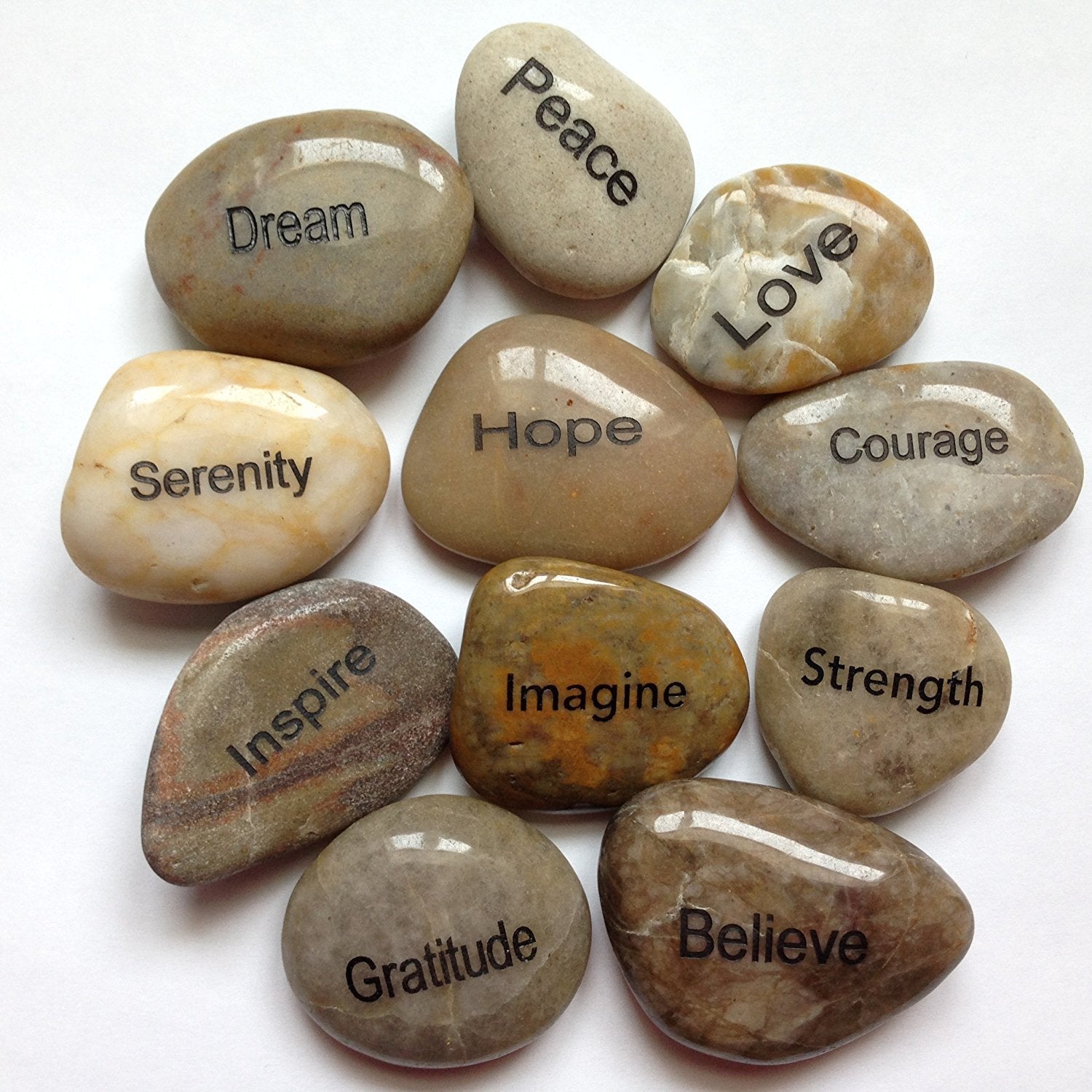 Engraved Inspirational Stones (Set of 25 different words)、mySite、topwebapps