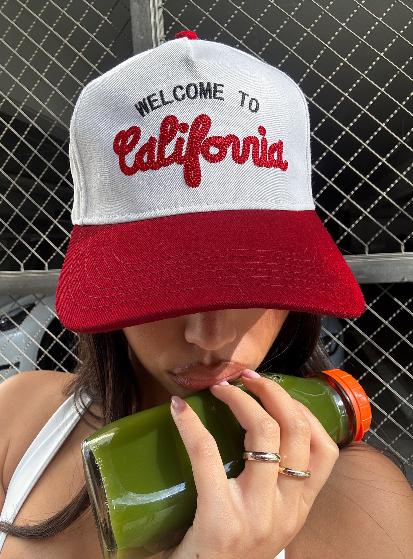 California Trucker Hat Red / White、mySite、solidvoid