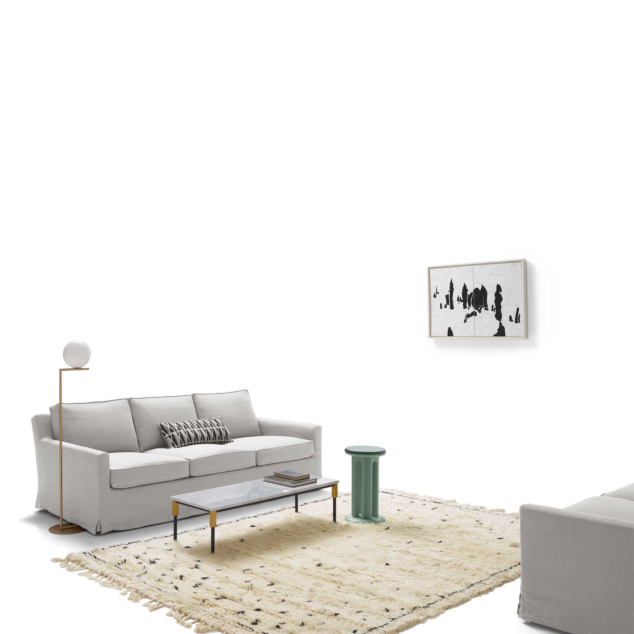 Fabric Three Seater Sofa COUSY by Vincent Van Duysen for Arflex、mySite、neckold