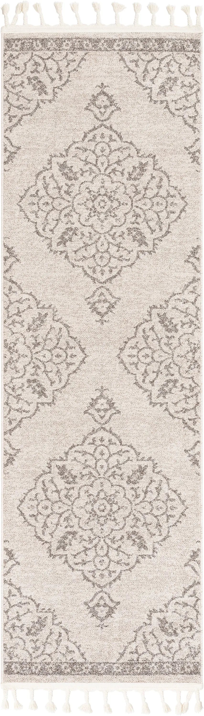 Mara Medallion Botanical Pattern Brown Beige Kilim-Style Rug、mySite、gigharbornorthrealestate