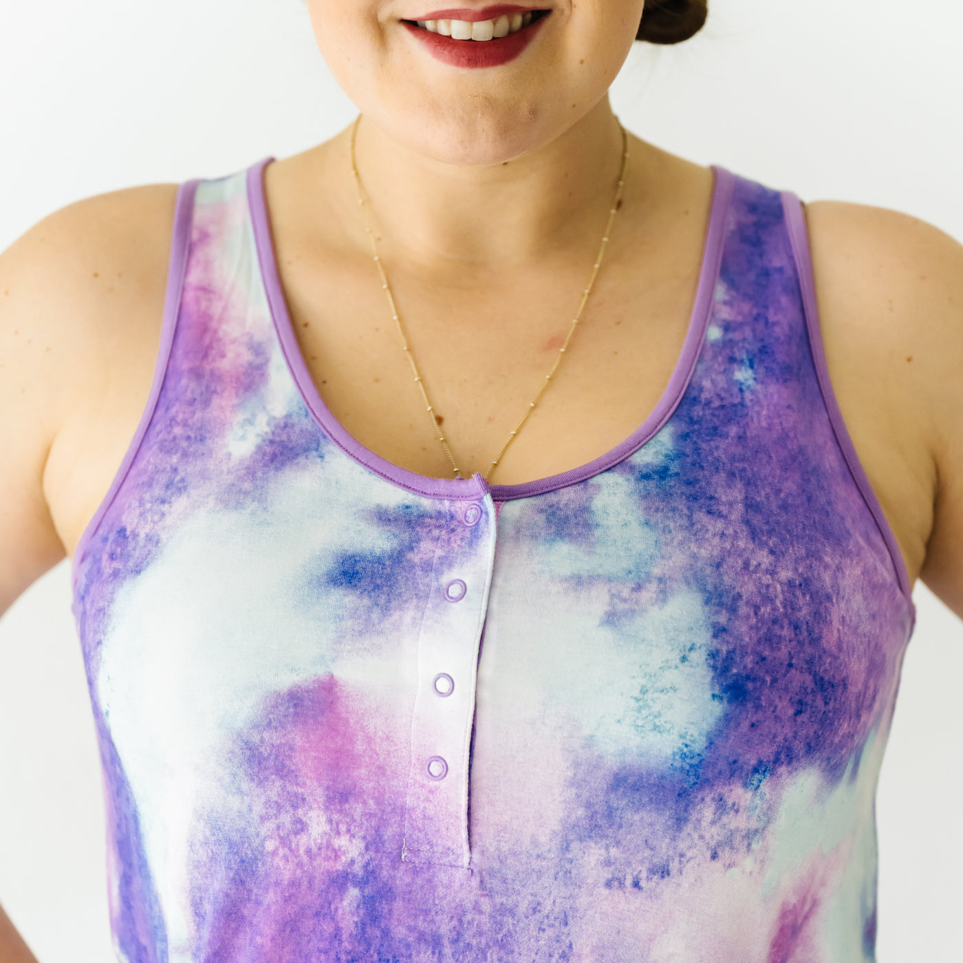 Purple Watercolor Women's Tank Nightgown、mySite、g9winljtr