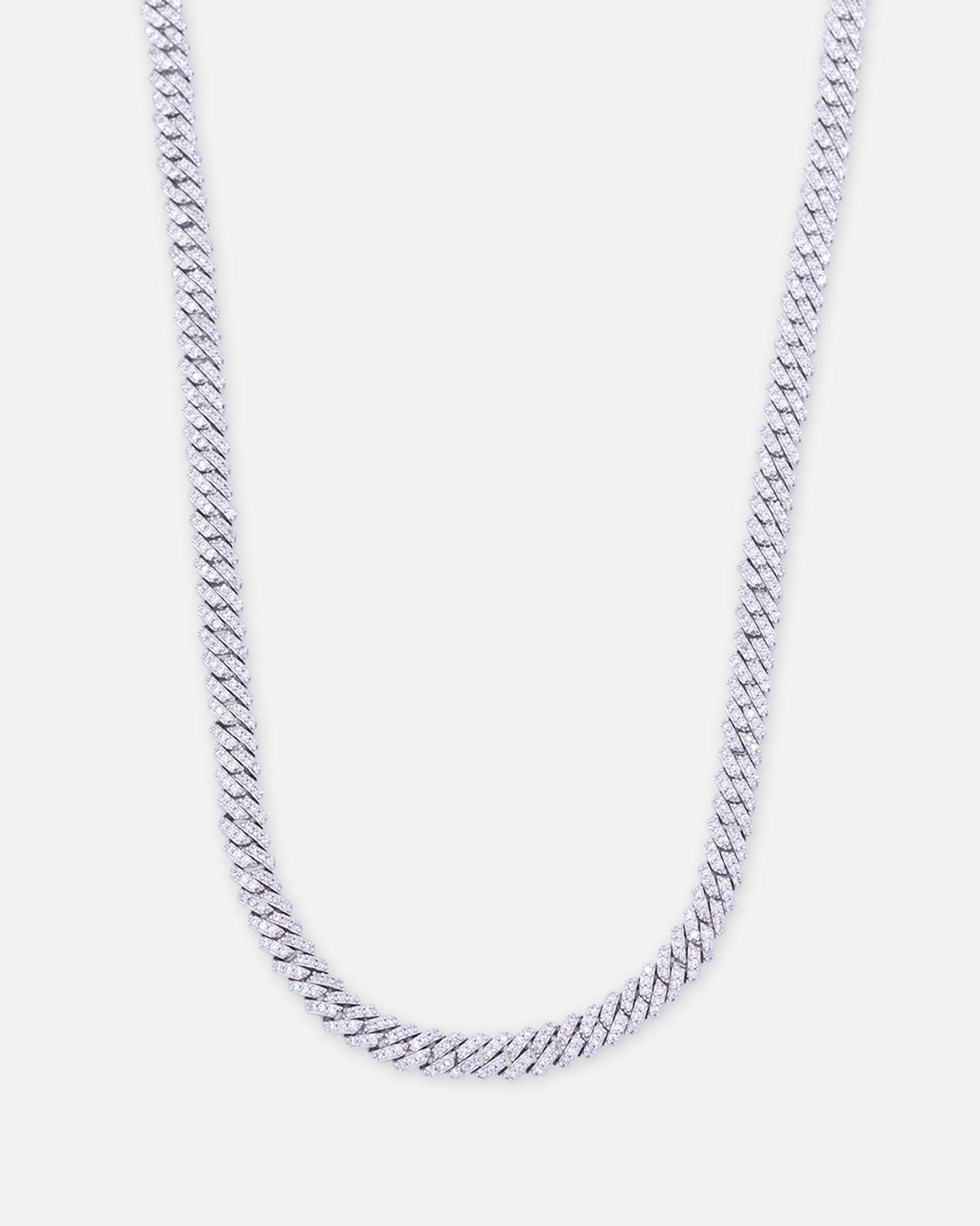 Saint Morta 6mm Iced Cuban Prong Chain Iced White Gold、mySite、zt4zffjzw