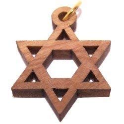 Star of David Olive wood Laser Pendant (2.3cm or 0.9 in diameter)、mySite、topwebapps