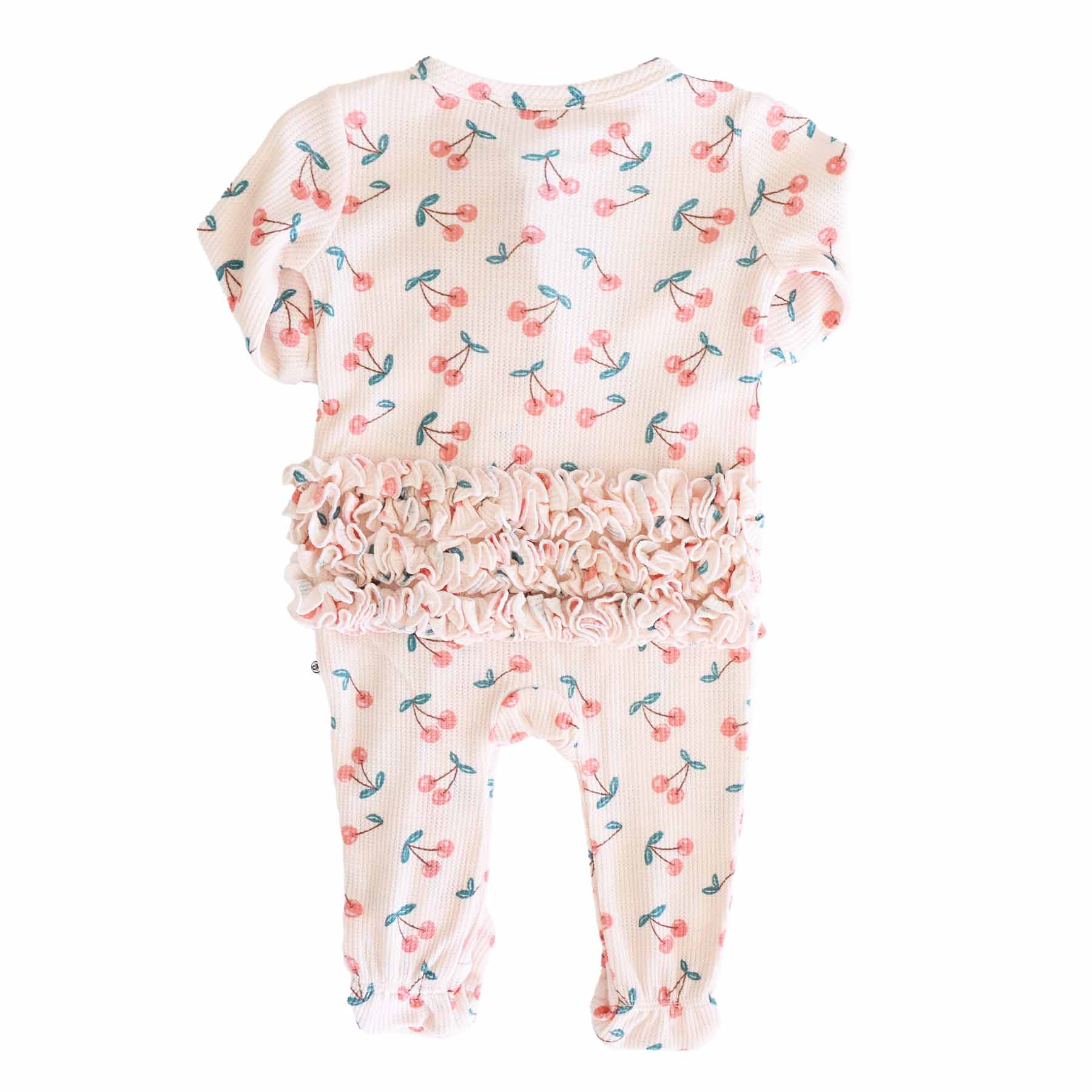  Cherry On Top Bamboo Waffle Zipper Ruffle Footie、mySite、layawaytickets