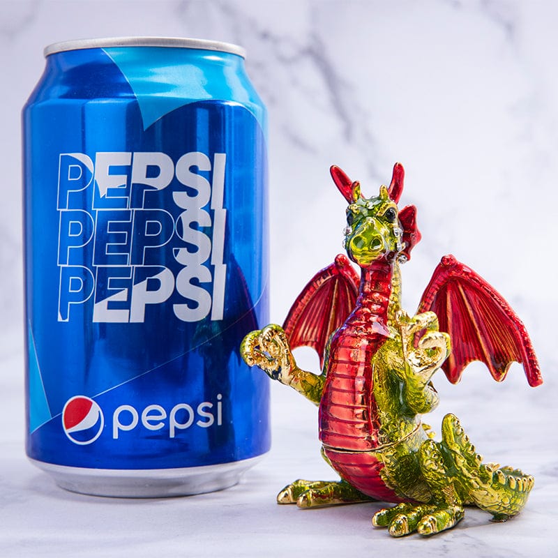 Flying Dragon Trinket Box Pewter Hand Painted Cute!、mySite、g9winljtr