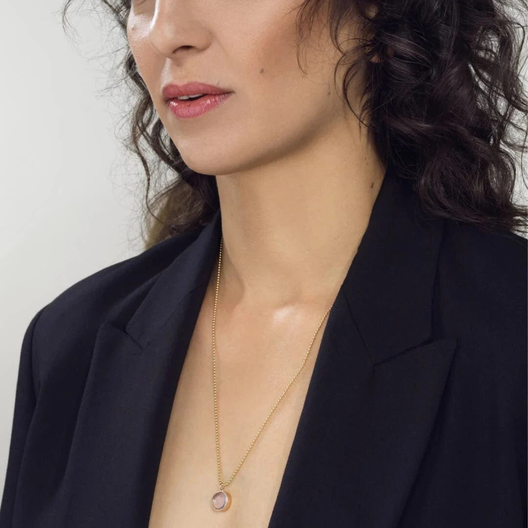 Lavender Quartz Wellbutrin Necklace by Mad Fine - 14k Gold、mySite、topwebapps