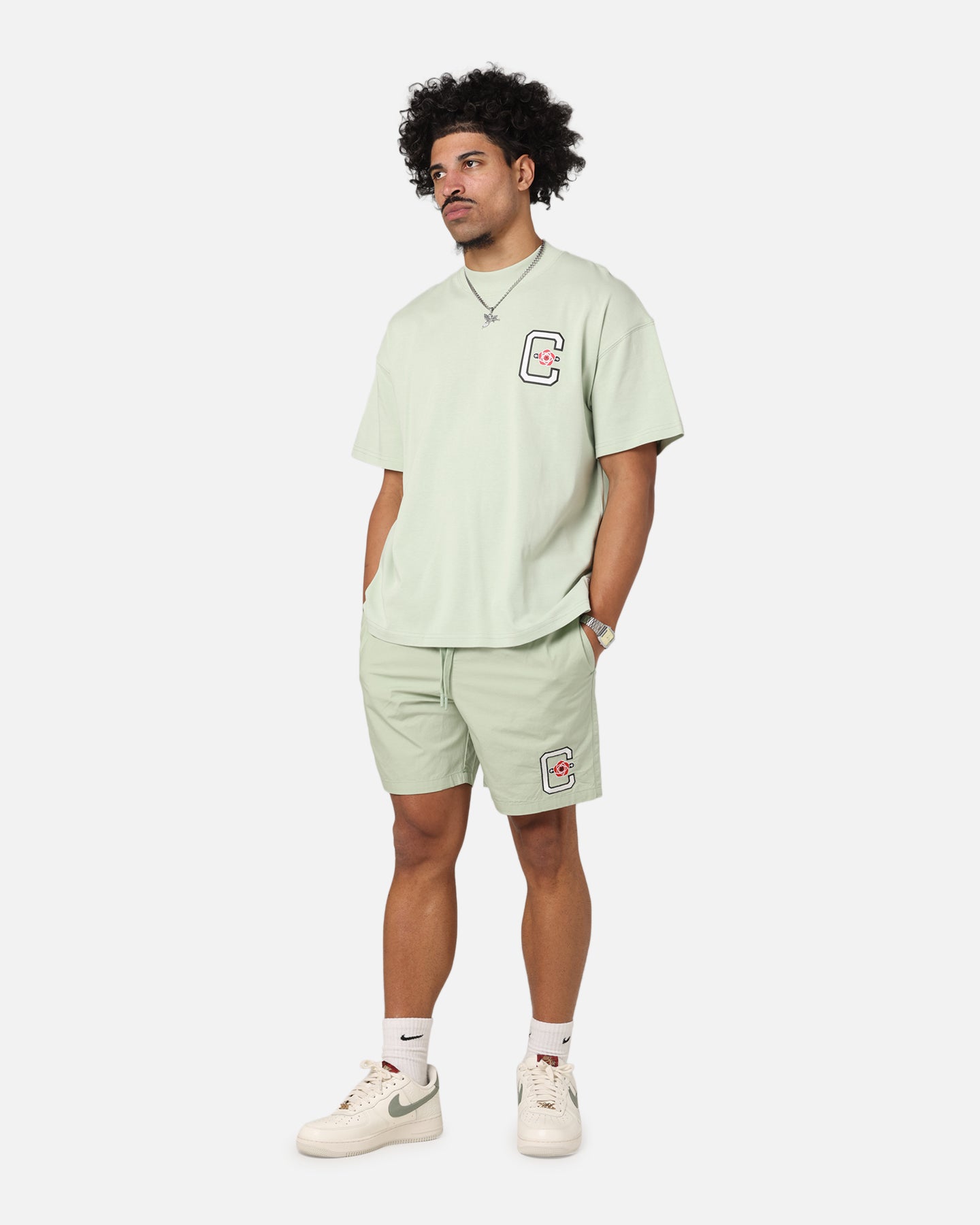 Carre Rose Oversized T-Shirt Sage、mySite、zt4zffjzw